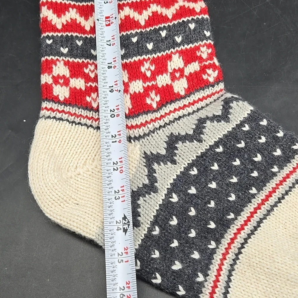 NEW CAROLINE Pottery Barn Christmas Holiday Stocking Wool Blend Fair Isle